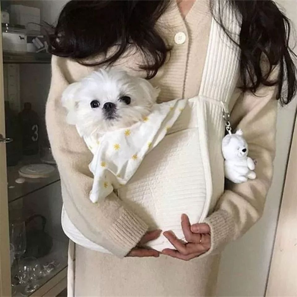 Handmade Canvas Shoulder Tote Carrier Bag Breathable Travel for Pets