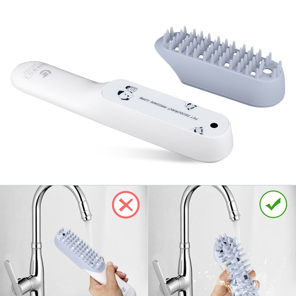 Silicone Pet Massage Grooming Brush Hair Removal Comb