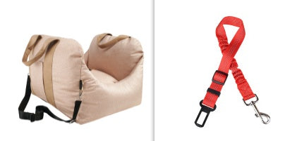 Waterproof Car Seat Carrier Basket for Pets with Safety Mesh