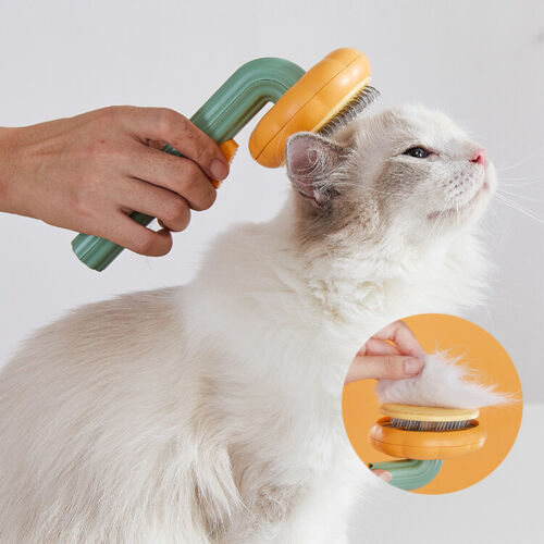 Pumpkin Self-Cleaning Pet Grooming Slicker Brush