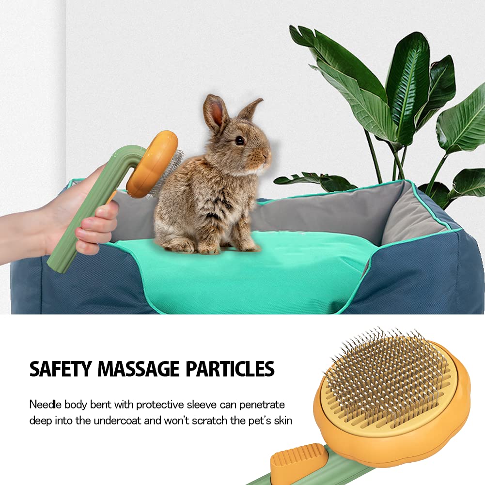 Pumpkin Self-Cleaning Pet Grooming Slicker Brush