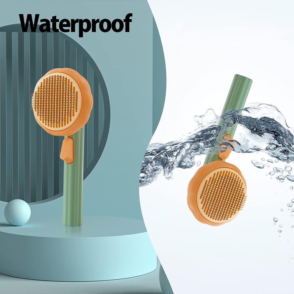 Pumpkin Self-Cleaning Pet Grooming Slicker Brush