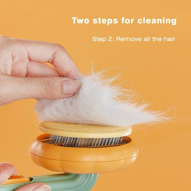 Pumpkin Self-Cleaning Pet Grooming Slicker Brush