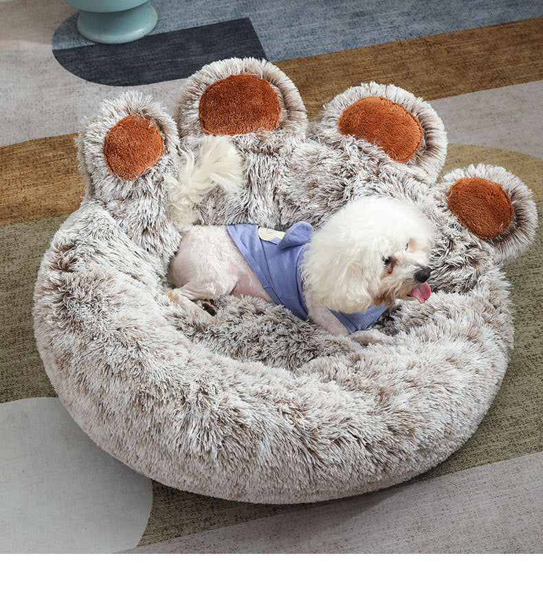 Plush Hand-Shaped Winter Pet Bed