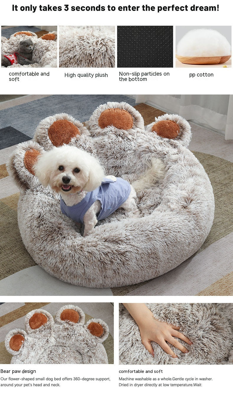 Plush Hand-Shaped Winter Pet Bed