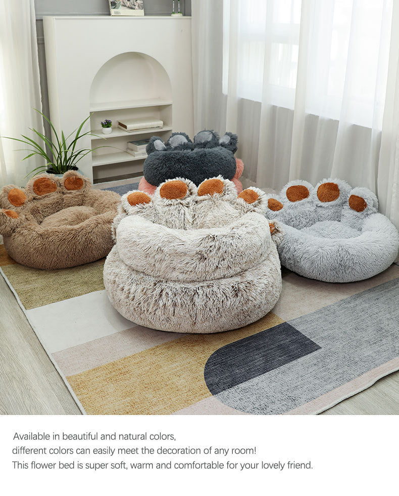 Plush Hand-Shaped Winter Pet Bed