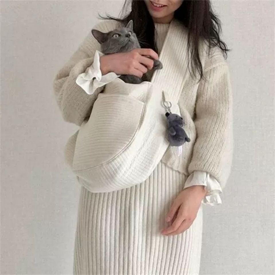 Handmade Canvas Shoulder Tote Carrier Bag Breathable Travel for Pets