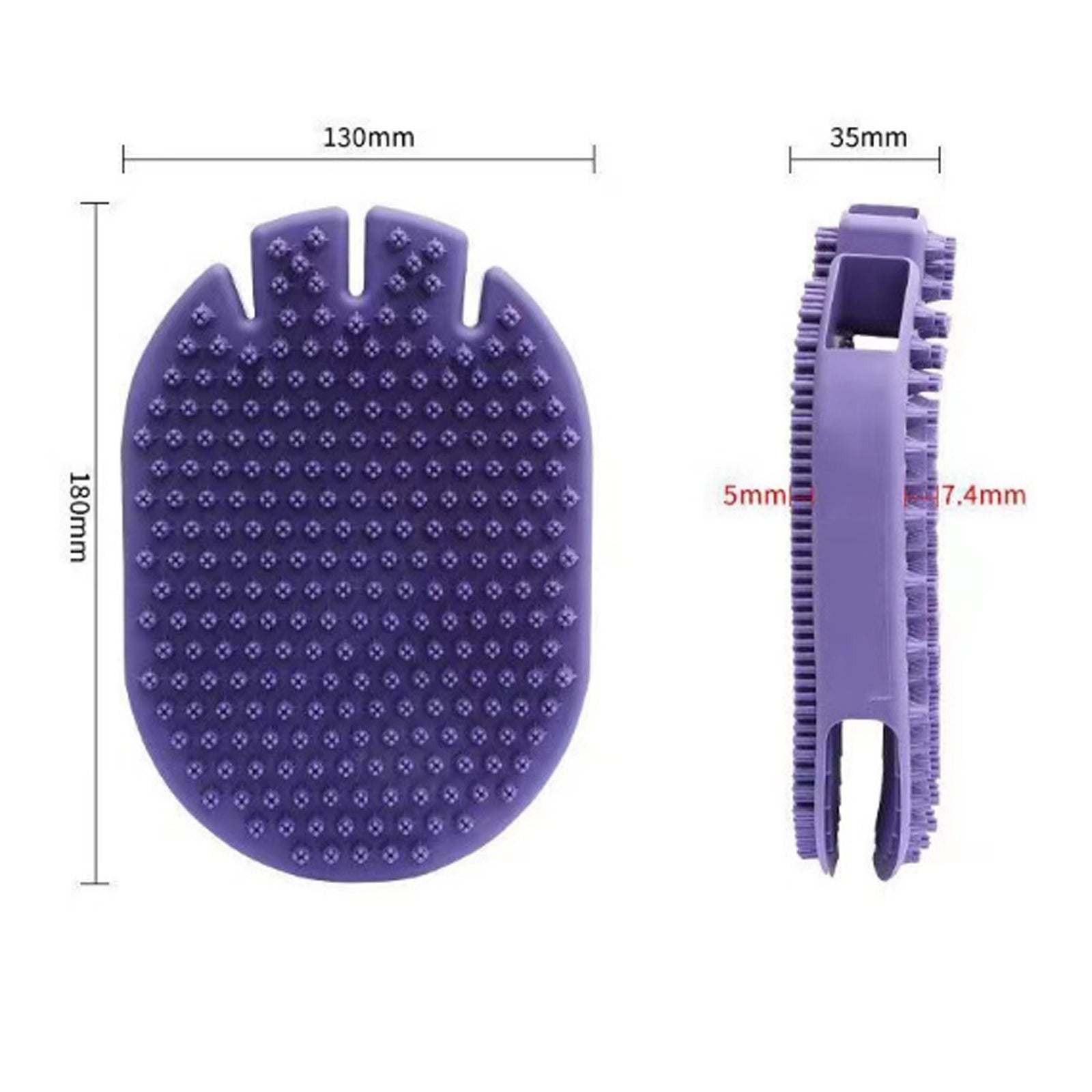 Dual-Sided Pet Shampoo Brush Soft Bristle Grooming Tool
