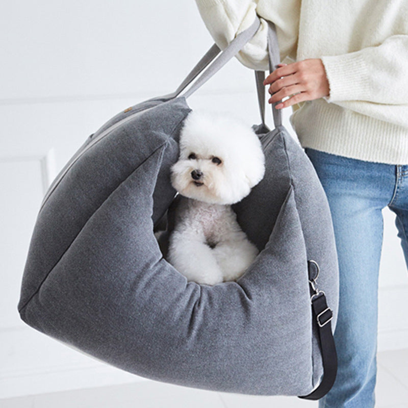 Waterproof Car Seat Carrier Basket for Pets with Safety Mesh