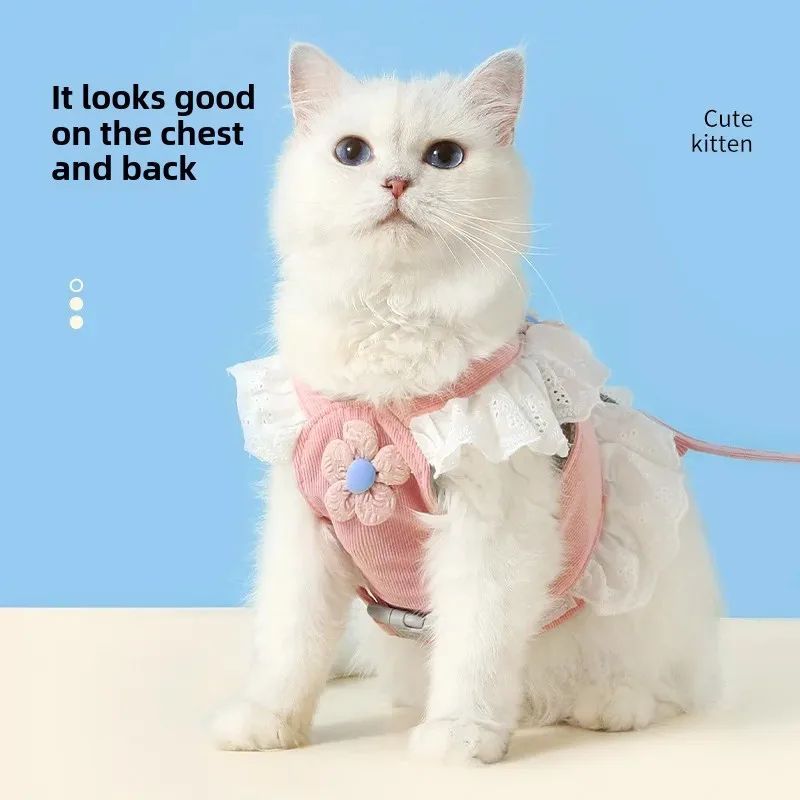 Summer Pet Safety Leash And Collar Harness