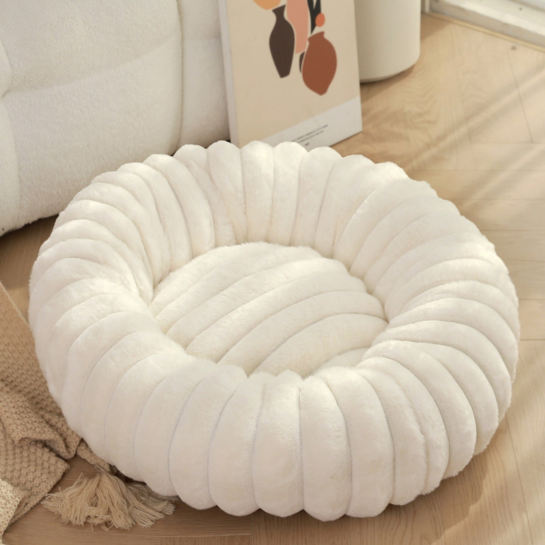 High-Weight Plush Pet Nest Round Warm Bed