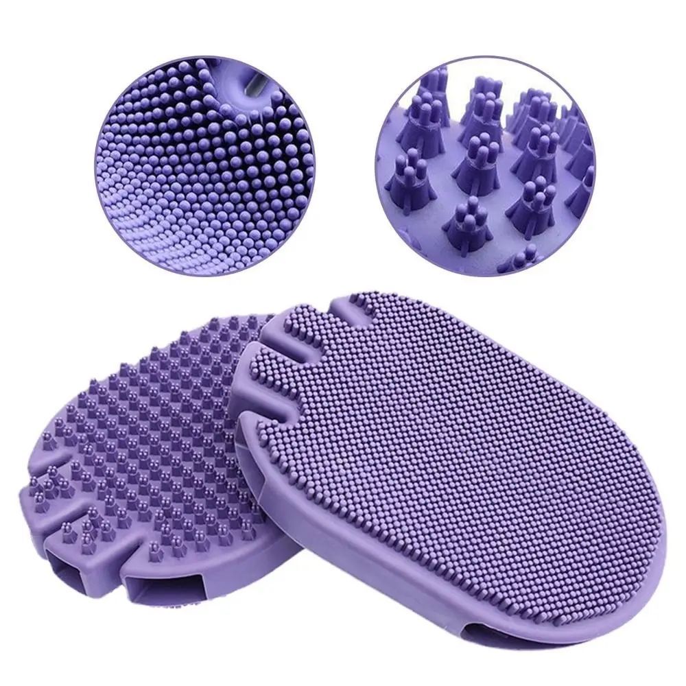 Dual-Sided Pet Shampoo Brush Soft Bristle Grooming Tool