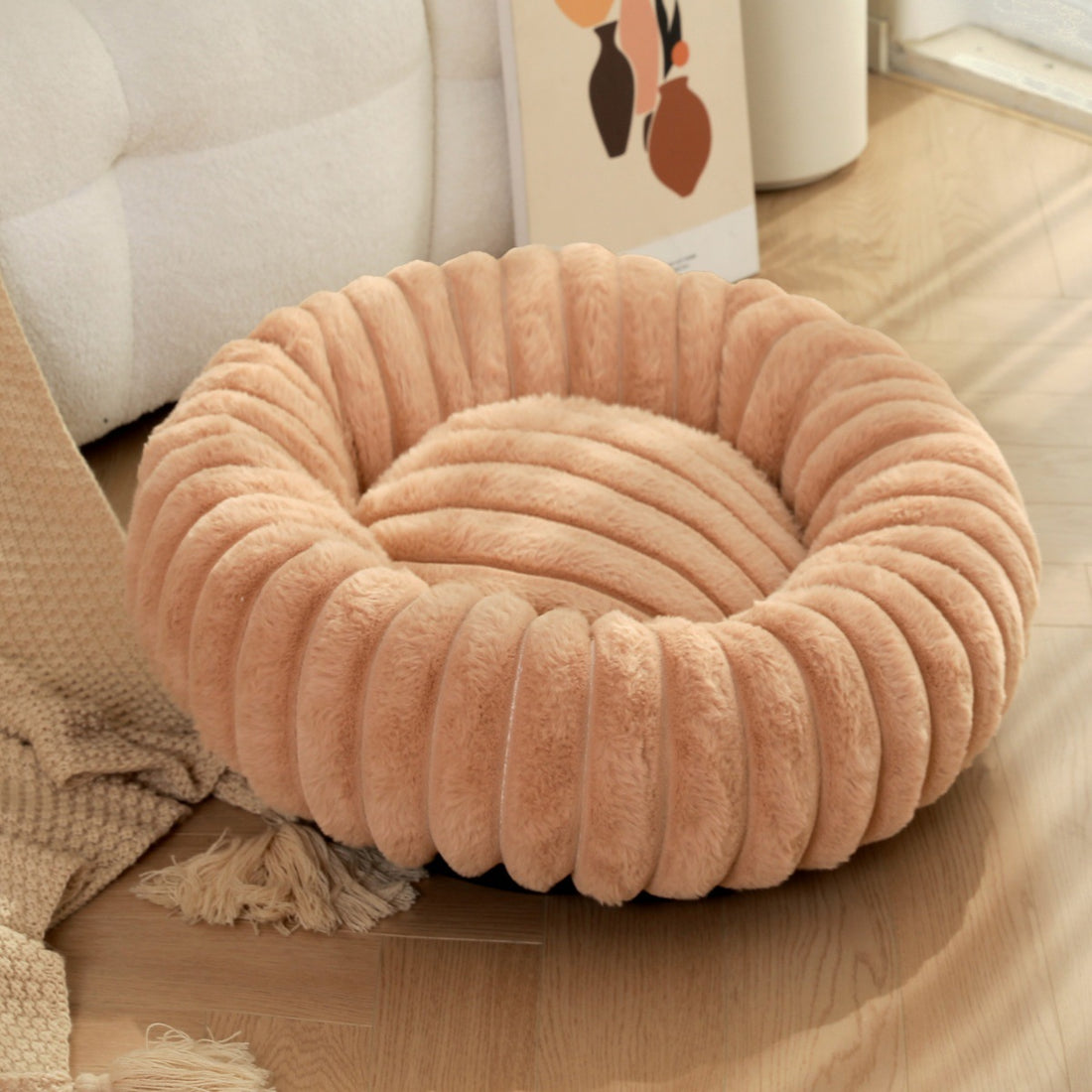 High-Weight Plush Pet Nest Round Warm Bed