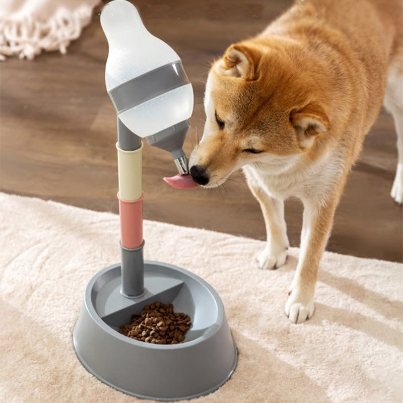 Standing Pet Water Dispenser Adjustable Height Automatic Bowl