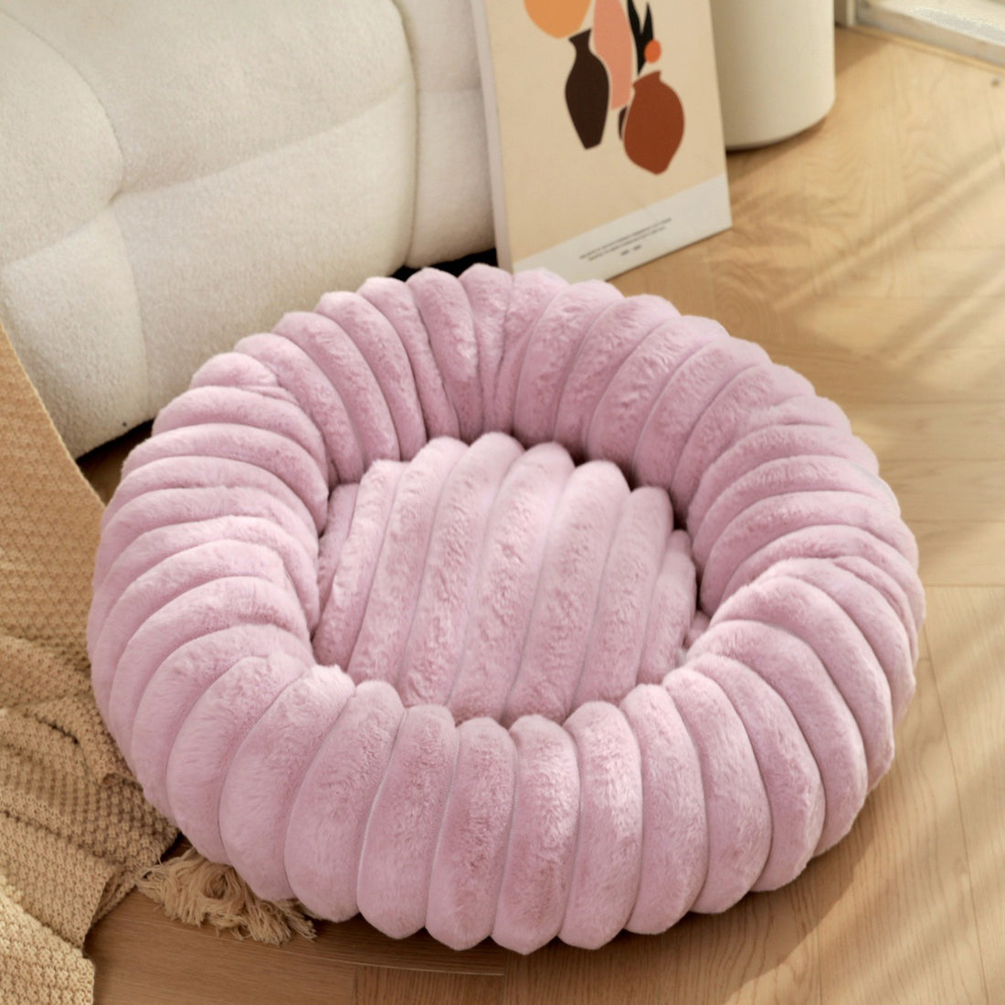 High-Weight Plush Pet Nest Round Warm Bed