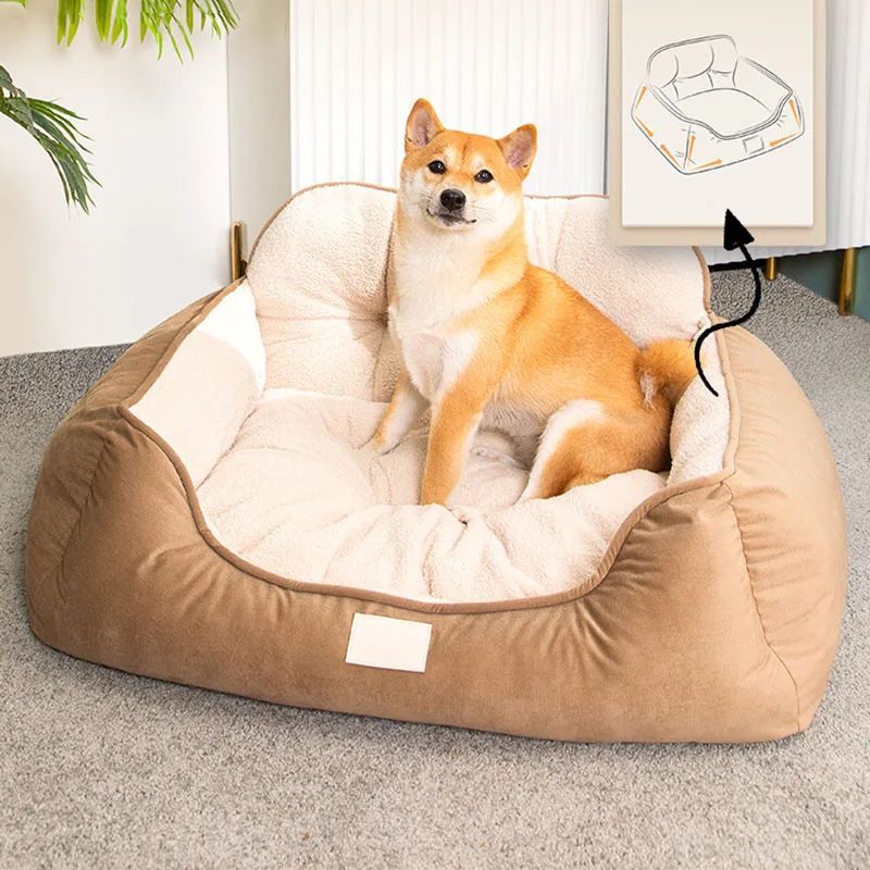 Cozy Plush Washable Pet Bed Soft Indoor Sofa