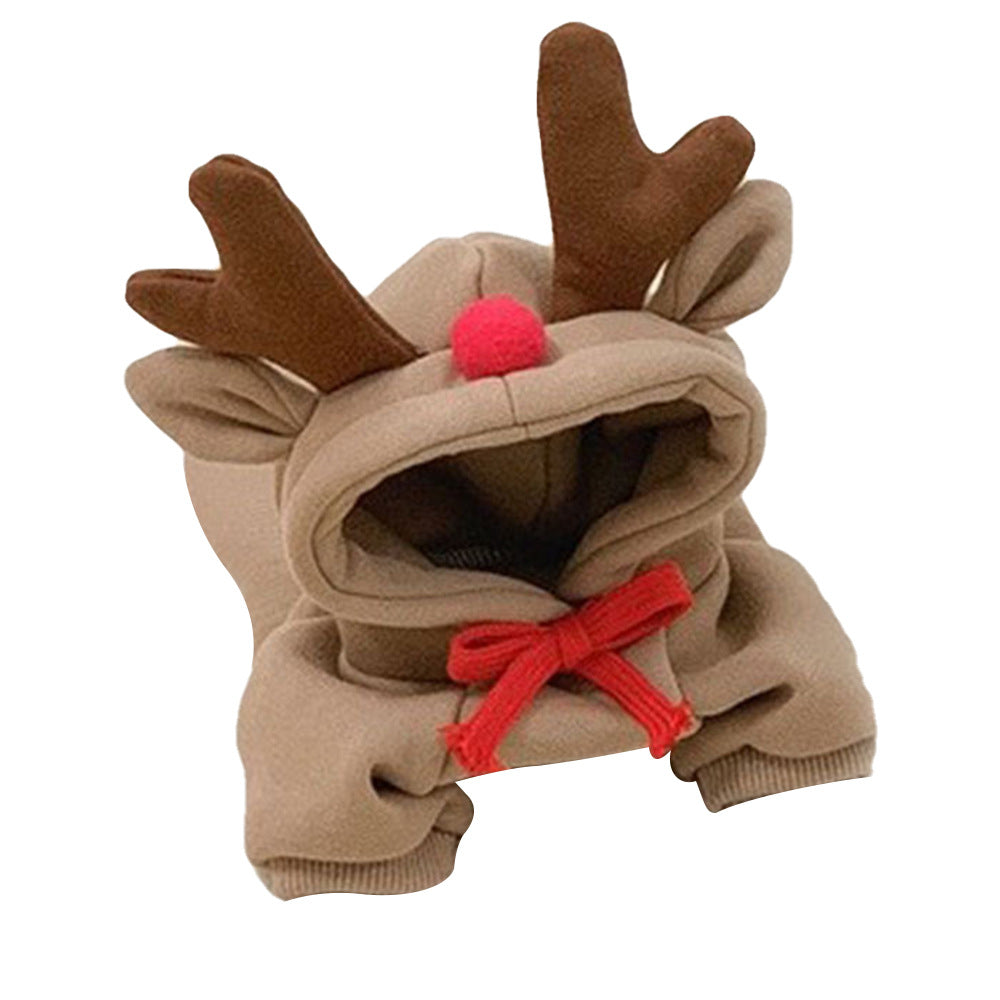 Hooded Apricot Elk Sweater for Pets