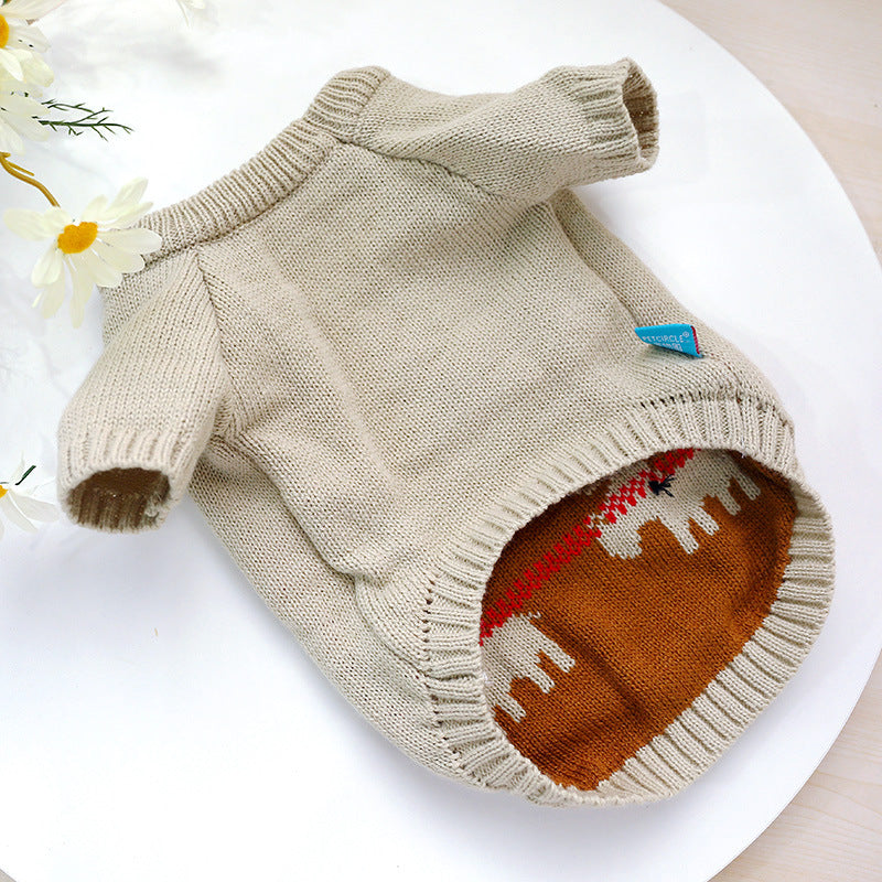 Pet Christmas Sweater Festive Knit Clothing