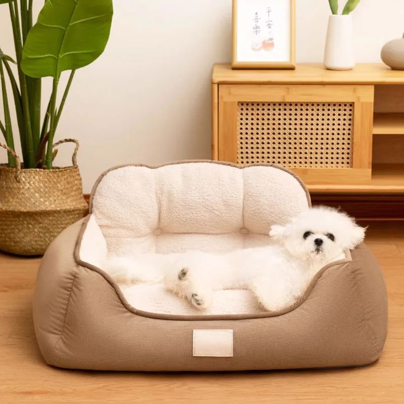 Cozy Plush Washable Pet Bed Soft Indoor Sofa