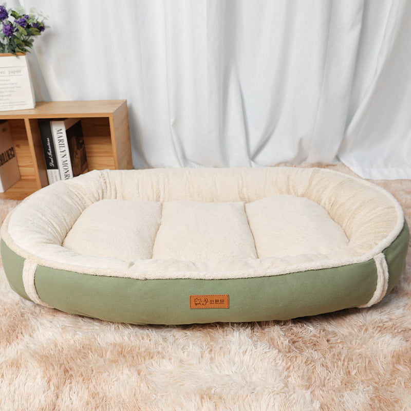 Linen Round Non-Slip Pet Mat