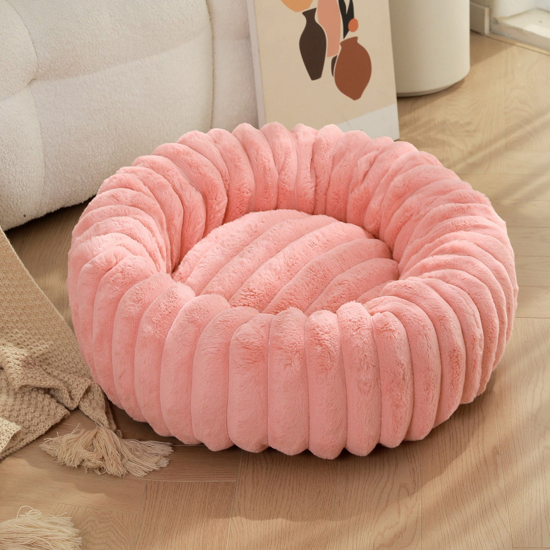 High-Weight Plush Pet Nest Round Warm Bed