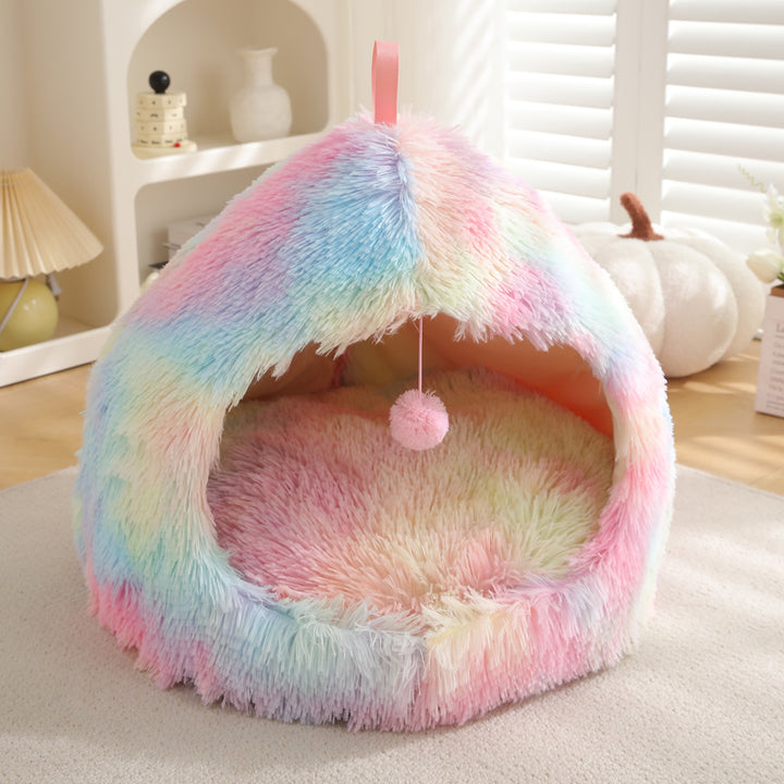 Plush Winter Pet Bed Soft Warm Cozy