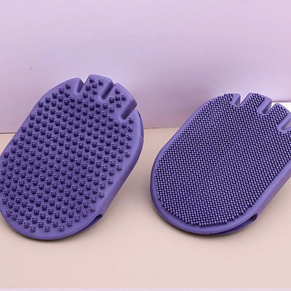 Dual-Sided Pet Shampoo Brush Soft Bristle Grooming Tool