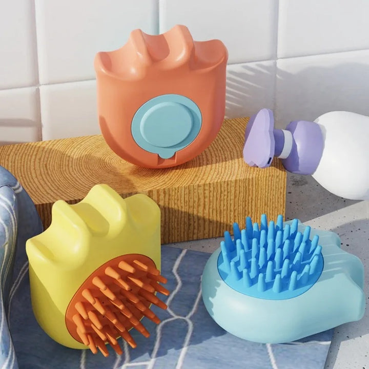 Pet Bath Massage Brush Comb Grooming Tool with Shampoo Box