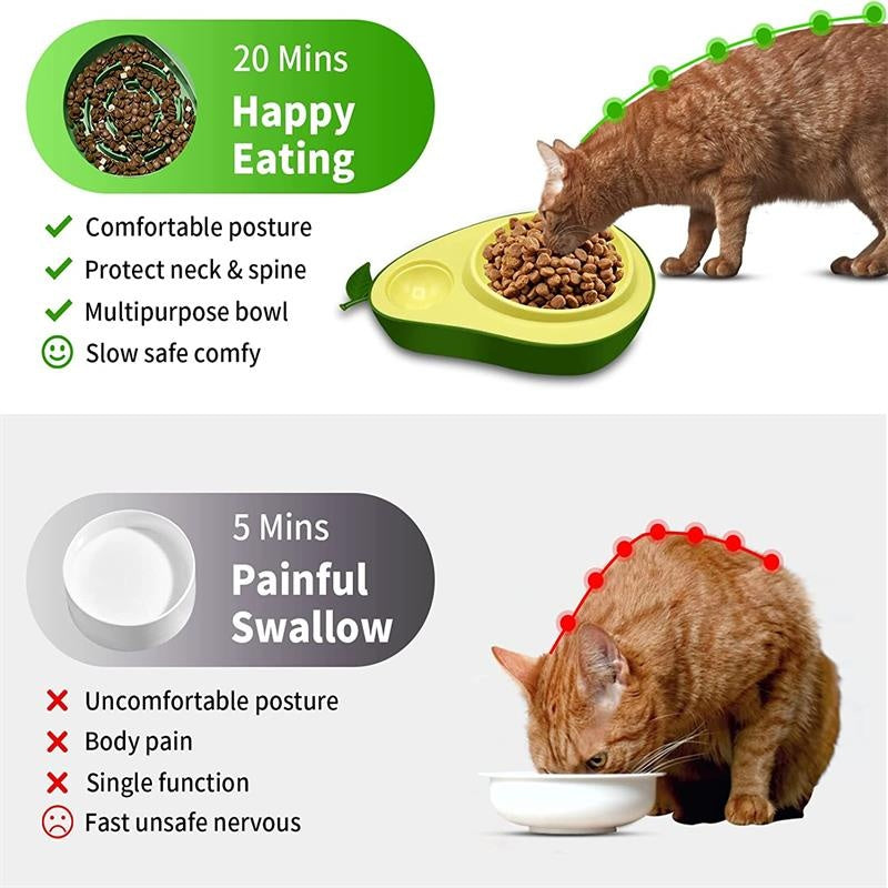 Automatic Avocado-Shaped Pet Water And Food Dispense