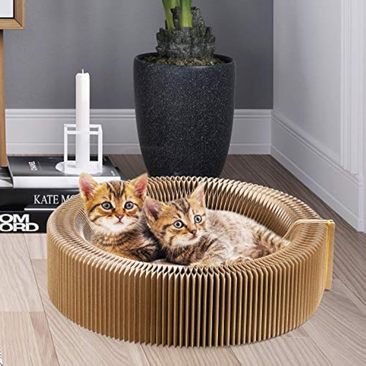Collapsible Corrugated Pet Scratcher Lounge Bed