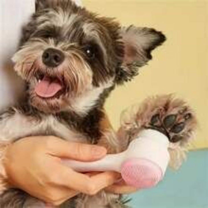 Easy-Clean Nylon Pet Paw Grooming Brush