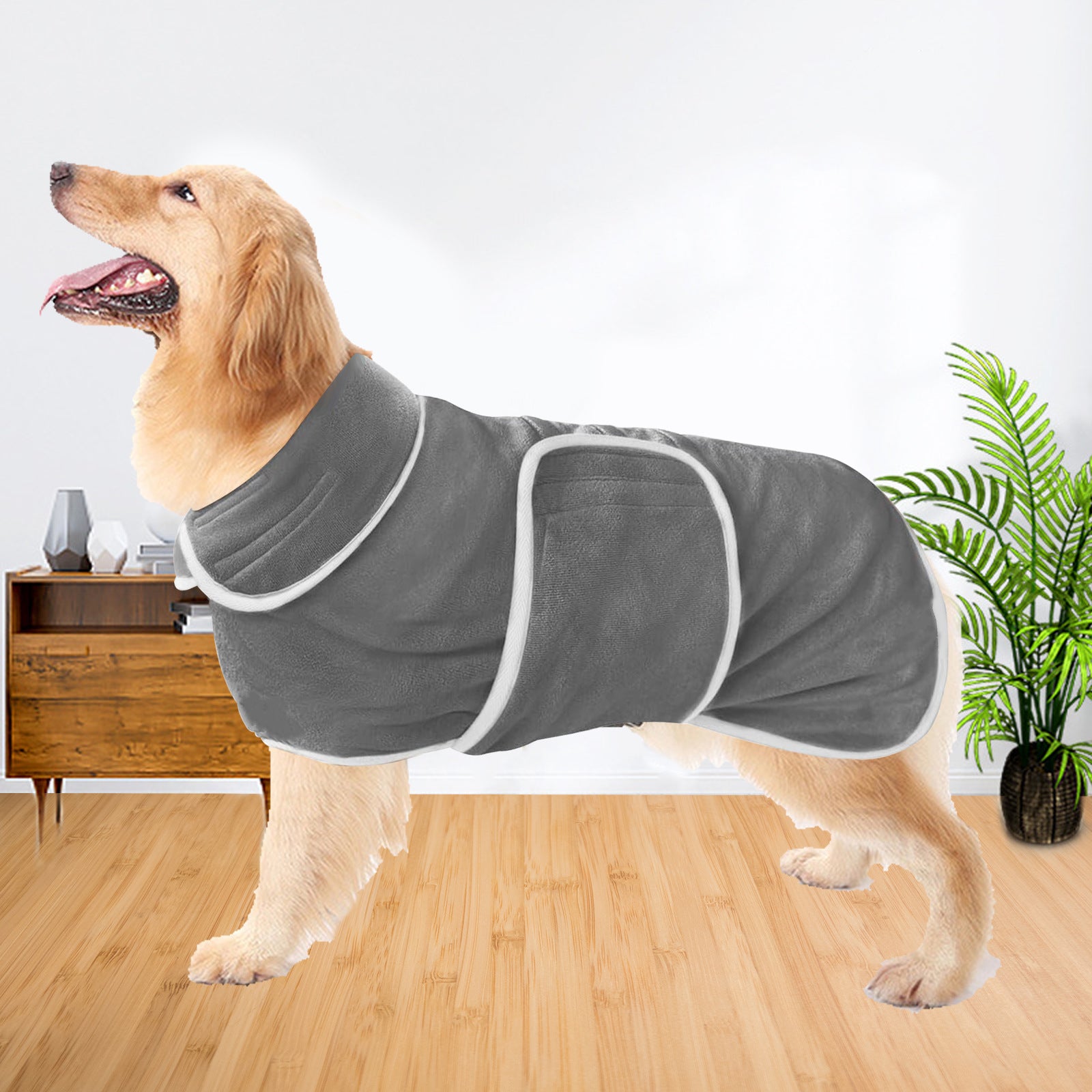 Pet Bathrobe Super Absorbent Towel Pajamas Coat Outfit for Pets
