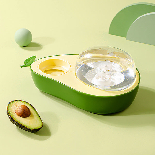 Automatic Avocado-Shaped Pet Water And Food Dispense