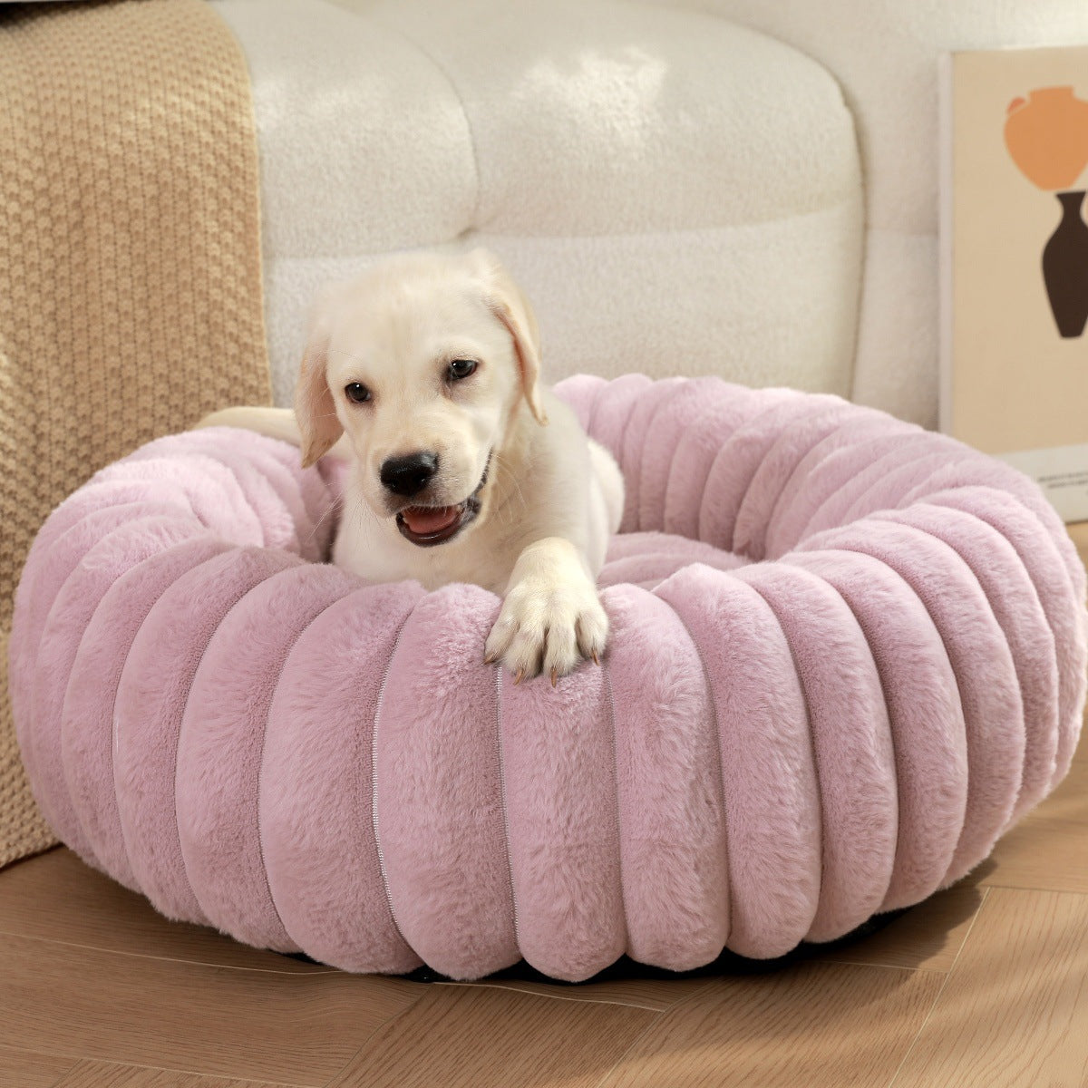 High-Weight Plush Pet Nest Round Warm Bed