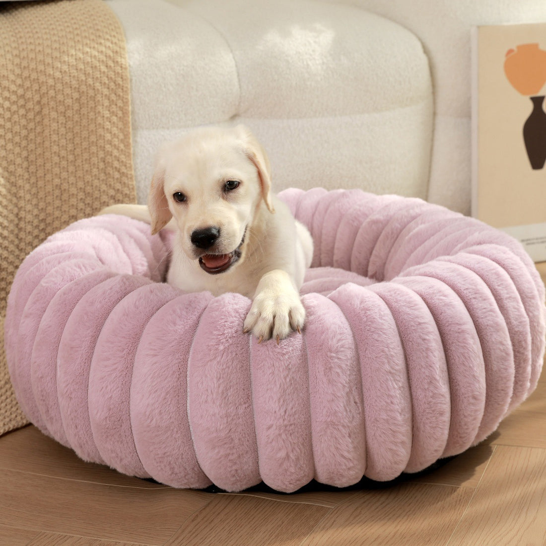 High-Weight Plush Pet Nest Round Warm Bed