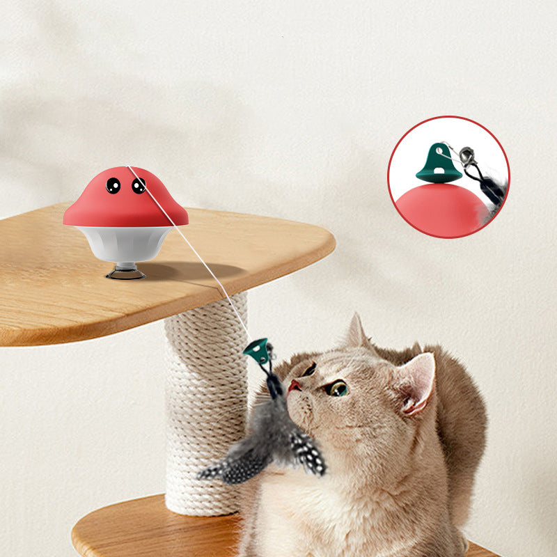 Retractable Pet Wand Suction Cup Interactive Toy
