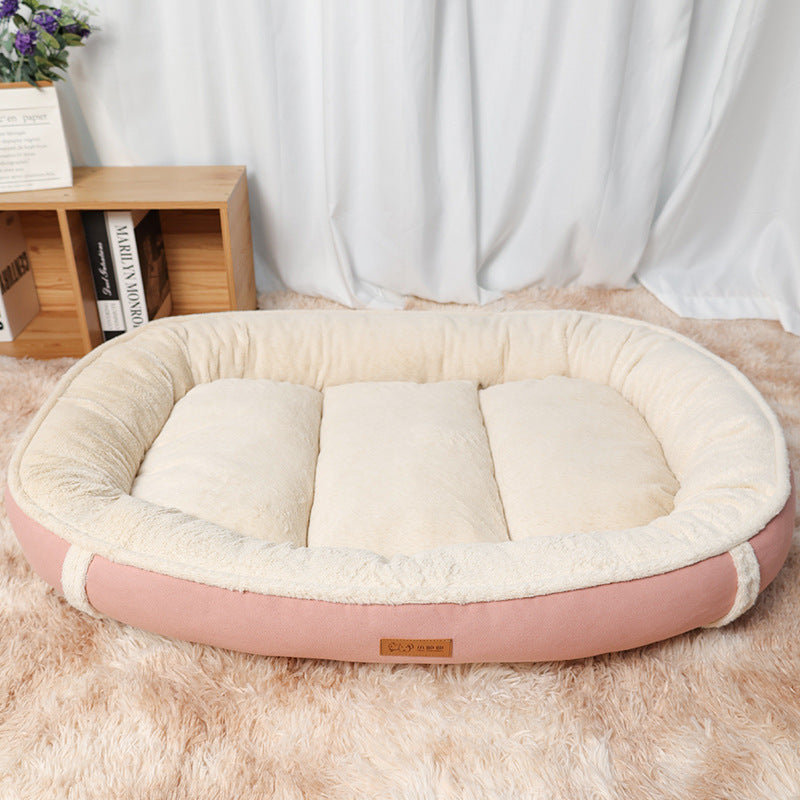 Linen Round Non-Slip Pet Mat