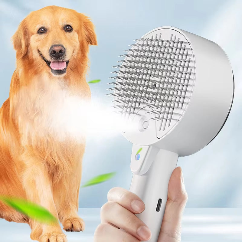 Electric Steam Pet Grooming Brush 3-in-1 Massage